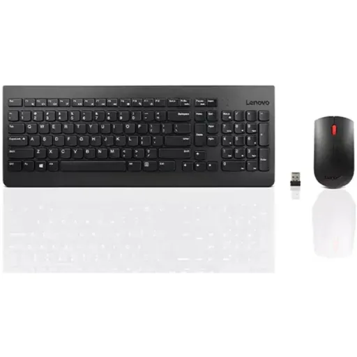 Imagen 0 de Kit Teclado Mouse Inalámbrico Lenovo 2.4 GHz Wireless via Nano USB Negro