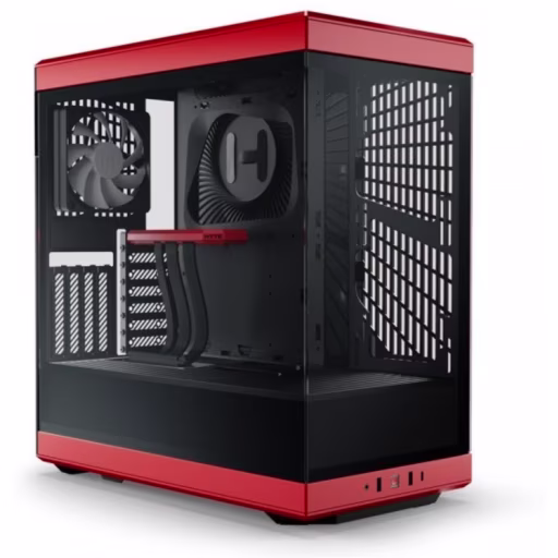 Imagen 3 de HYTE Y40 Black/RED 2x 120mm Vertical GPU ATX  PCIe 4.0 x 16 Riser Cable Incluido CS-HYTE-Y40-BR