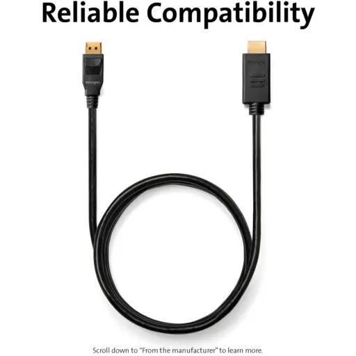 Imagen 14 de Cable DisplayPort a HDMI FHD 1920*1200 Longitud 1,8 metros Negro Kensington