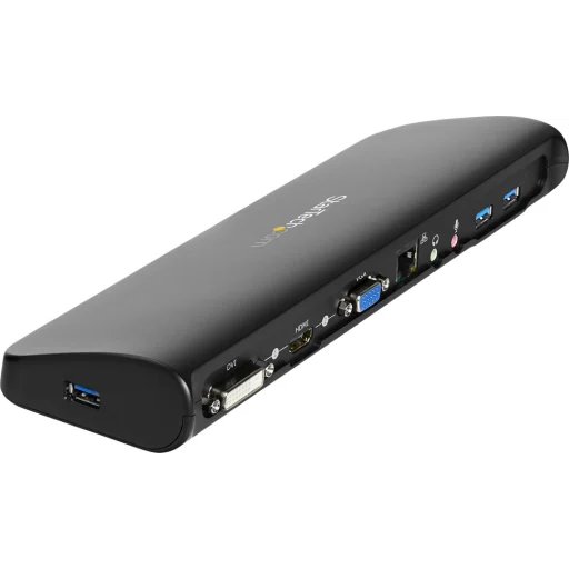 Imagen 2 de Docking Station Dual Video HDMI VGA DVI RJ-45 USB 3.0 Cableado Color Negro
