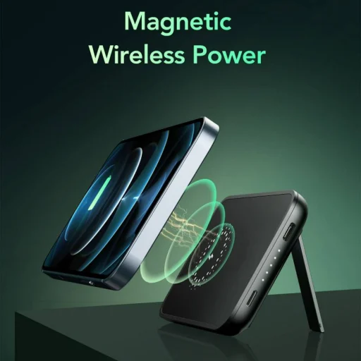 Imagen 6 de Bateria externa inalambrica Magnetica 5000mAh Carga Rapida Dusted negro