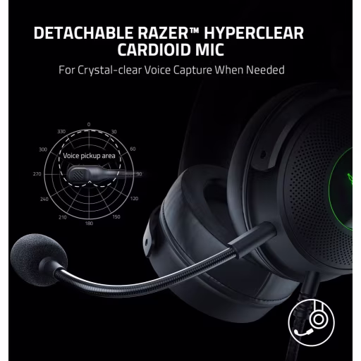 Imagen 5 de Audífonos Gamer Alámbricos Razer Kraken V3, Chroma RGB Audio espacial THX USB-A 