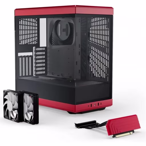 Imagen 0 de HYTE Y40 Black/RED 2x 120mm Vertical GPU ATX  PCIe 4.0 x 16 Riser Cable Incluido CS-HYTE-Y40-BR