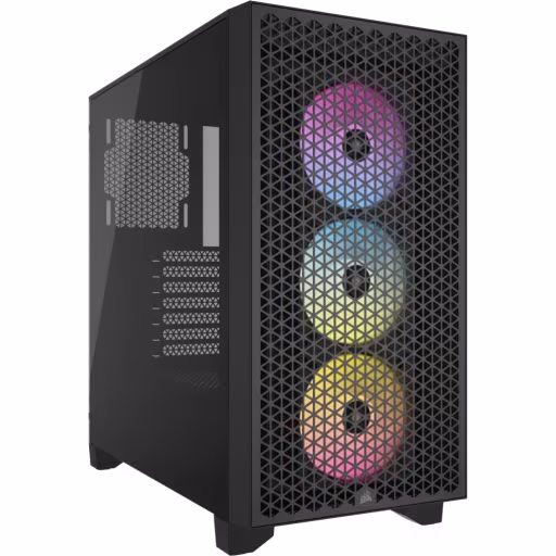 Imagen 0 de Gabinete Corsair 3000D RGB AirFlow ATX Panel lat. Vidrio 3*VentARGB USB3.2 Black