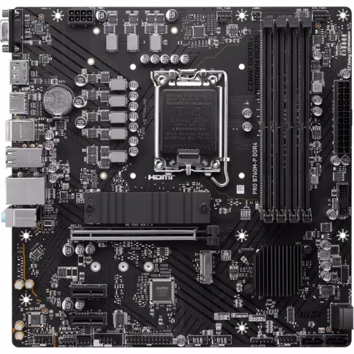 Imagen 1 de Tarjeta Madre MSI PRO B760M-P LGA1700 14°G 4*DDR4 2*M.2 DP HDMI VGA PS/2 USB-C