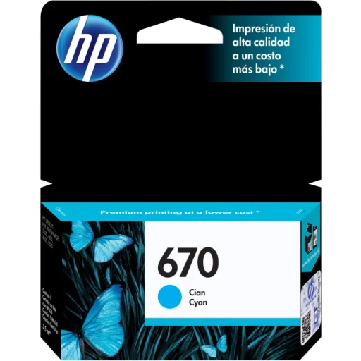 Imagen 3 de Cartridge HP 670 Cyan Tinta para Imp Deskjet 3525/4615/4625/5525, 300Pág 3.5ml