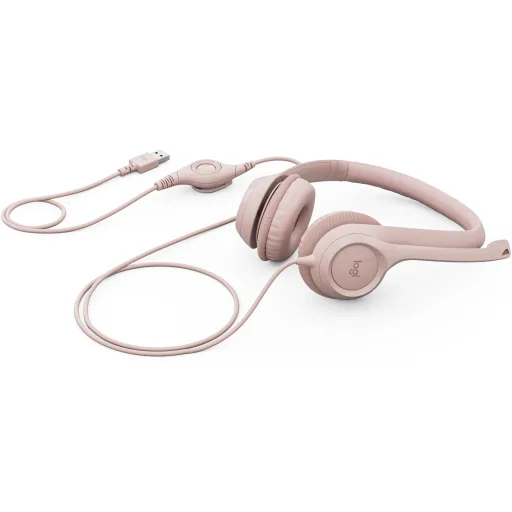Imagen 1 de Audífonos Alámbricos Logitech H390 c/Mic bidirec Cancelacion de ruido USB Rosado
