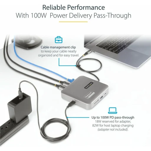 Imagen 2 de Docking Station StarTech USB-C a 2*HDMI 4K 60Hz, LAN SD/MMC USB-A 2*USB-C