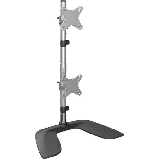Imagen 3 de StarTech.com Soporte Vertical para Dos Monitores - Para Monitores VESA de hasta 27 Pulgadas - de Aluminio - de Altura Ajustable - Base para 2 monitores - plástico, aluminio - negro, plata - tamaño de pantalla: 13"-27" - soporte para escritorio