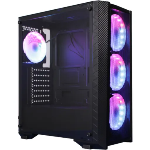Imagen 1 de Gabinete Gamer CLIO P4MB, 4 FAN ARGB 1USB 3,0, 1USB 2,0 1Tipo-C ATX Negro