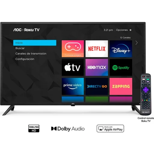Imagen 0 de Televisor AOC 32S5195 32" HD Smart TV LED Roku TV 3*HDMI USB LAN Ethernet