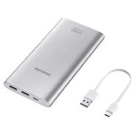Imagen 6 de Samsung EB-P1100 - Cargador portátil - 10000 mAh - 2 A - Fast Charge - 2 conectores de salida (USB) - en el cable: USB-C - plata