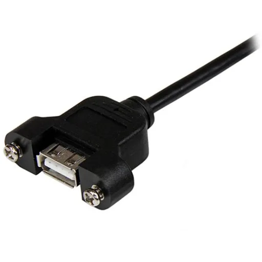 Imagen 1 de Cable Extensión USB-A Macho a USB-A Hembra Montaje en Panel Longitud 30 cm 