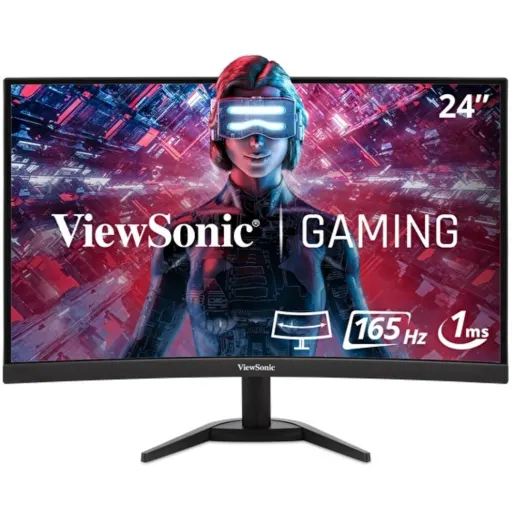 Monitor Gamer Curvo Viewsonic VX2418C 24"" FHD 1920*1080 HDMI DP 165Hz 1ms 