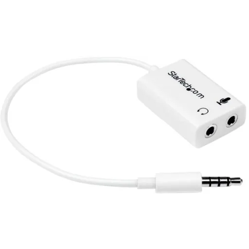 Imagen 0 de Adaptador de Audio StarTech Mini Jack 4 pin Macho a 2x 3 pin Hembra Jack/Mic