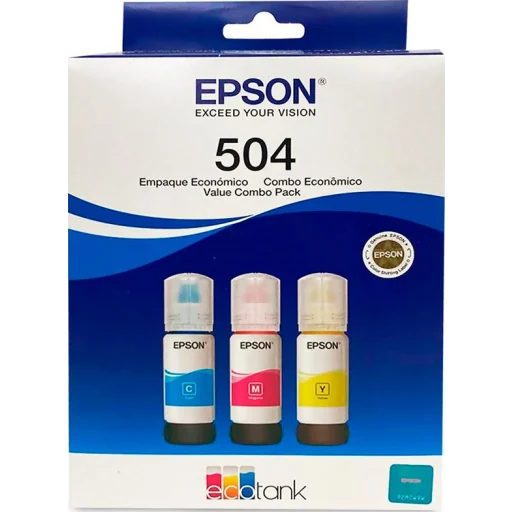 Imagen 0 de Pack 3x Botella de Tinta Epson T504 Colores par L4150 L4260 L6161 L6270, 70ml