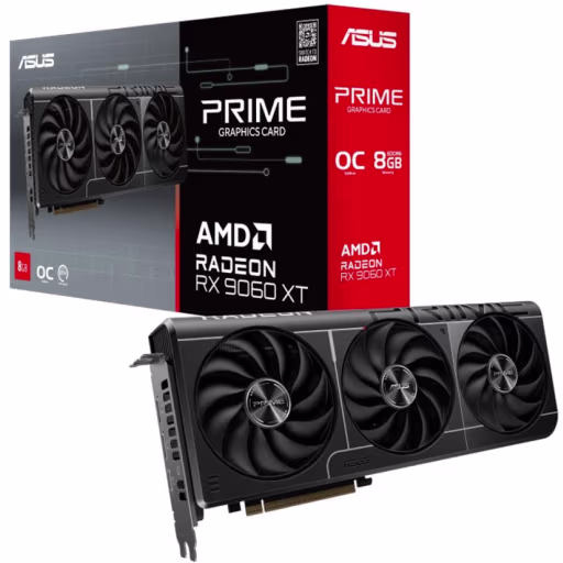 Tarjeta de Video Asus Prime Radeon RX 9060 XT 8GB GDDR6 HDMI 2*DP 2.5 Slot 