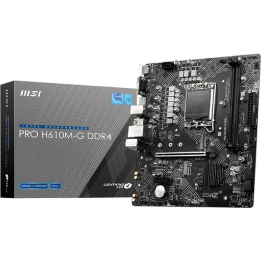 Imagen 0 de Tarjeta Madre MSI PRO H610M-G DDR4 LGA1700 12°G 2*DDR4 M.2 DP HDMI VGA PS2 mATX
