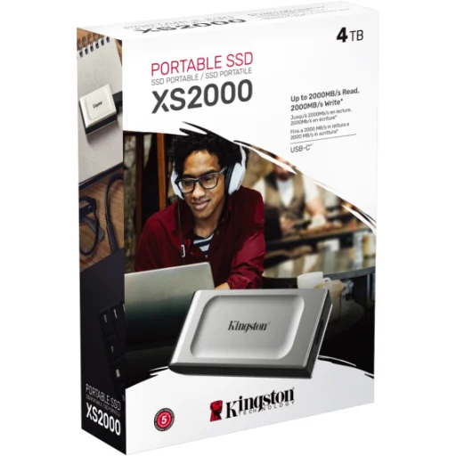Imagen 5 de Unidad SSD Externo Kingston XS2000, 4TB USB-C 3.2 Gen 2x2 Lec2000MBs Esc2000MBs