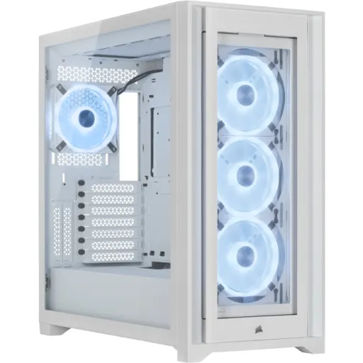 Imagen 5 de Gabinete Corsair iCUE 5000X RGB QL MidTower Ventana Cristal USB-C 2*USB3.0 Blanc