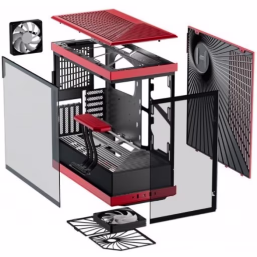 Imagen 4 de HYTE Y40 Black/RED 2x 120mm Vertical GPU ATX  PCIe 4.0 x 16 Riser Cable Incluido CS-HYTE-Y40-BR