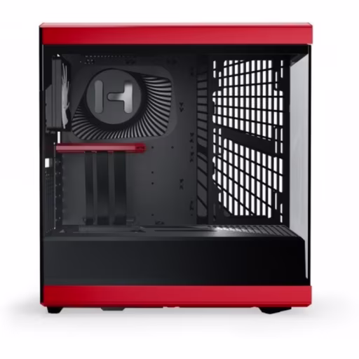 Imagen 1 de HYTE Y40 Black/RED 2x 120mm Vertical GPU ATX  PCIe 4.0 x 16 Riser Cable Incluido CS-HYTE-Y40-BR