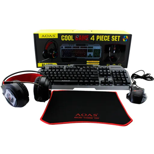 Imagen 0 de Genérica Kit Gamer Aoas (Mouse-Teclado-Audífonos-Mouse Pad) (AS-1099)