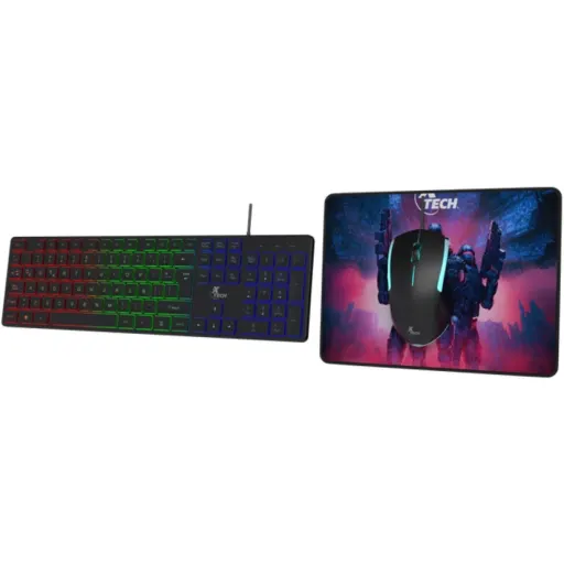 Imagen 1 de Kit Teclado Mouse MousePad XTech XTK-535S, Tec Español, Mouse 1200dpi, MPd 30*25