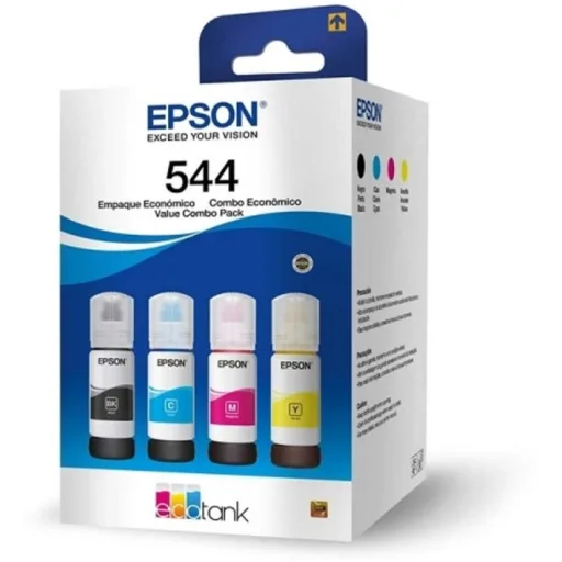 Pack 4x Botellas de Tinta Epson T544 Color YCMB L3110 L3150 L3250 L5190, 4500Pág