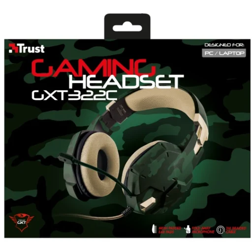 Imagen 4 de Audífonos Gamer Alámbricos Trust GXT322C Carus c/Mic flex Jack 3.5mm Jungle Camo
