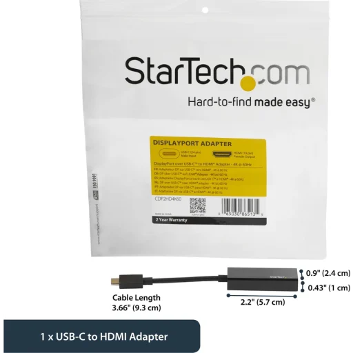 Imagen 3 de Adaptador Conver USB-C Macho a HDMI Hembra para MacBook Chromebook otros 4K 60Hz