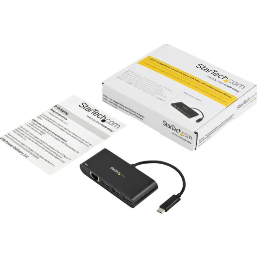 Imagen 0 de Adaptador StarTech Multipuertos USB-C de Red Ether. con Hub de 3Ptos USB 3.0