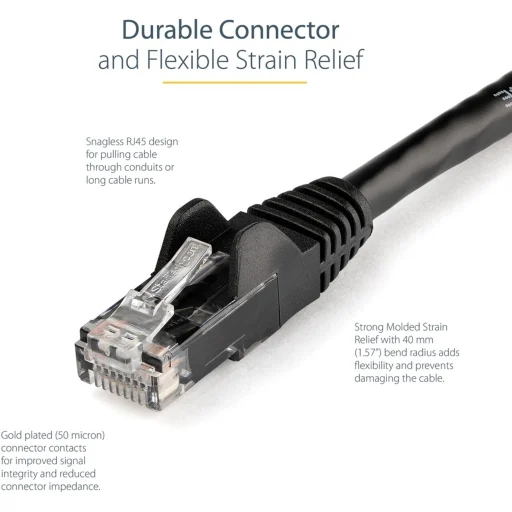 Imagen 7 de Cable de Red StarTech Cat6  1mt Sin Enganches Color Negro