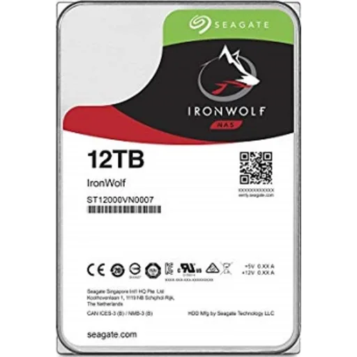 Imagen 0 de Disco Duro Seagate IronWolf 12TB 3.5" 7200RPM SATA III 6GB/s 256MB para NAS
