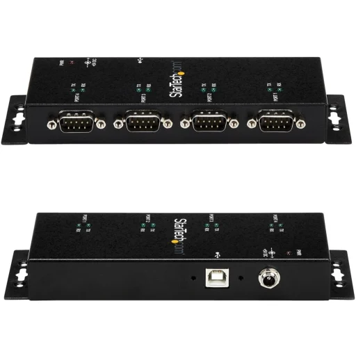 Imagen 1 de HUB USB StarTech 4 Port SERIAL DB9 RS232 Riel DIN Ind. Montaje Pared