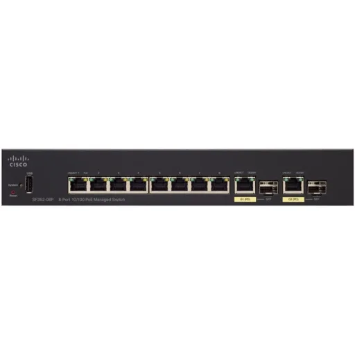 Imagen 2 de Switch Cisco SF352-08P 8-port 10/100 POE Managed Switch