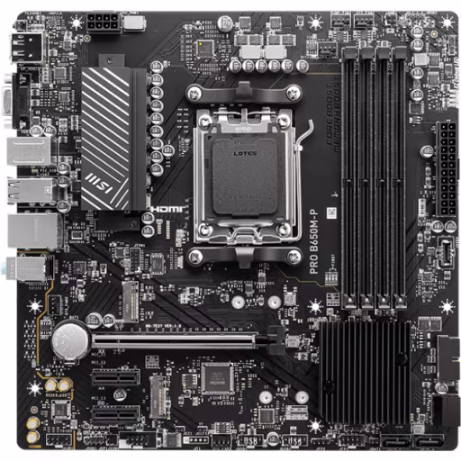 Imagen 3 de Tarjeta Madre MSI PRO B650M-P AMD AM5 4*DDR5 2*M.2 DP HDMI VGA PS/2 USB3.2	
