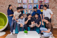 Exline Labs Team having a casual chat during the break