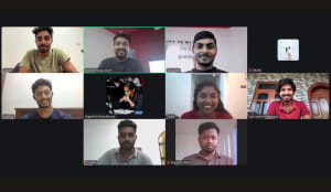 Screenshot of Exline Labs virtual team meeting