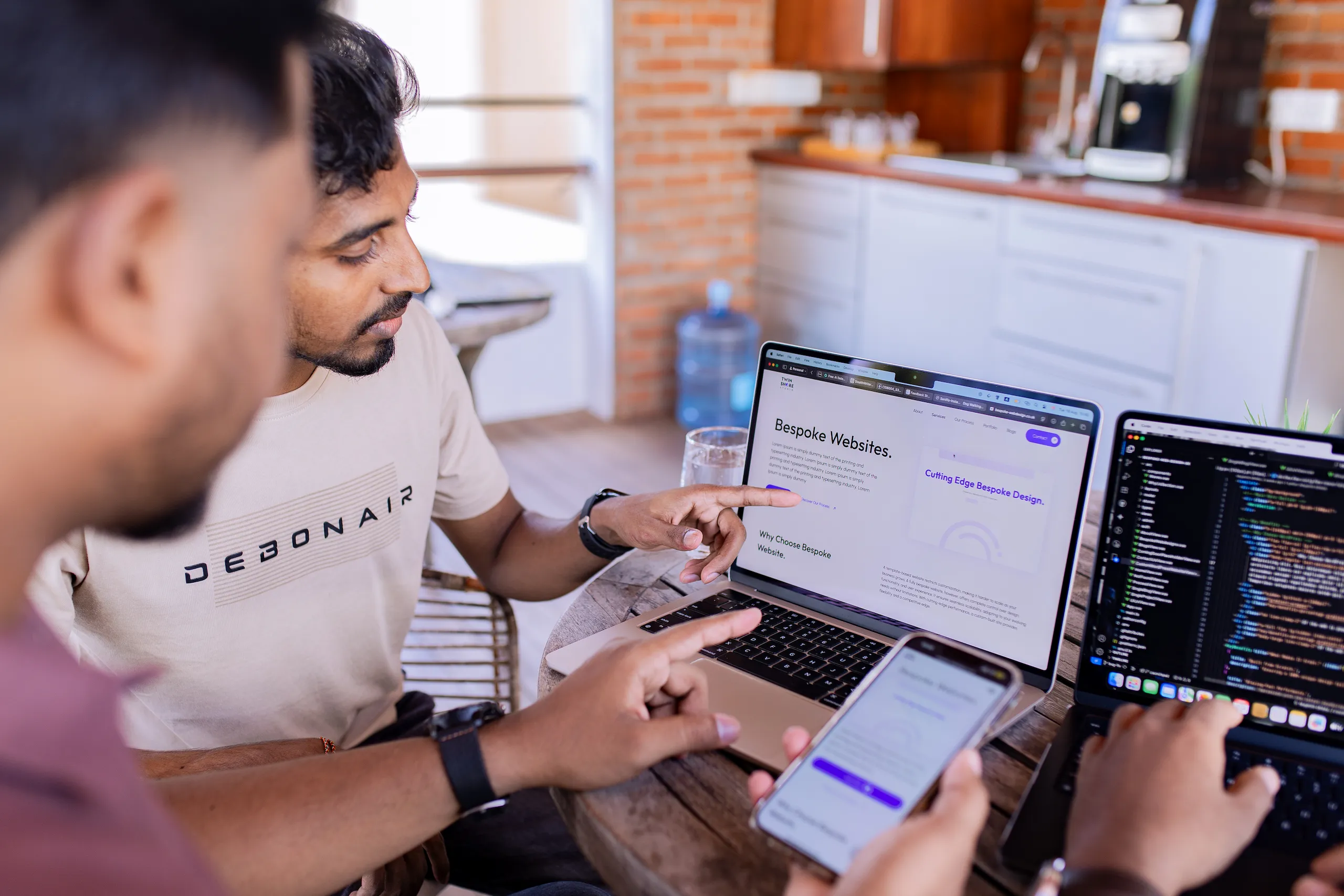 Close collaboration at web app development company office