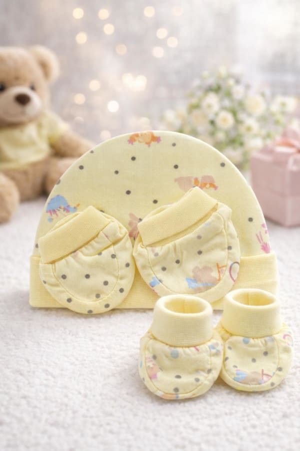 Caps+Bootie+Mittens set