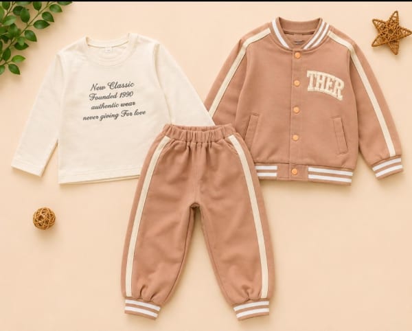 Korean 3 Piece Set Boys Peach