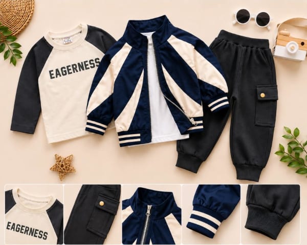 Korean Eagerness Sporty 3-Piece Set