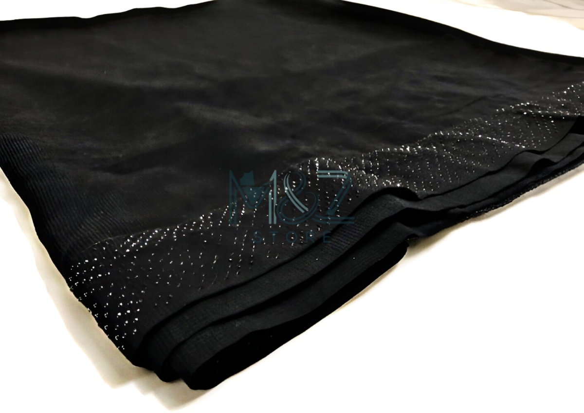 Irani Georgette Chaddar with Black Stone work