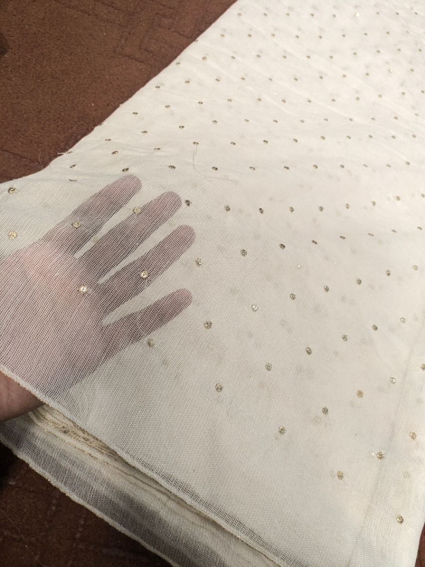 Khaddi Net Golden Dot Embroidered Dupatta – Pure Khaddi Net Dyable Fabric 2.5 Gaz Elegant Dupatta for Women