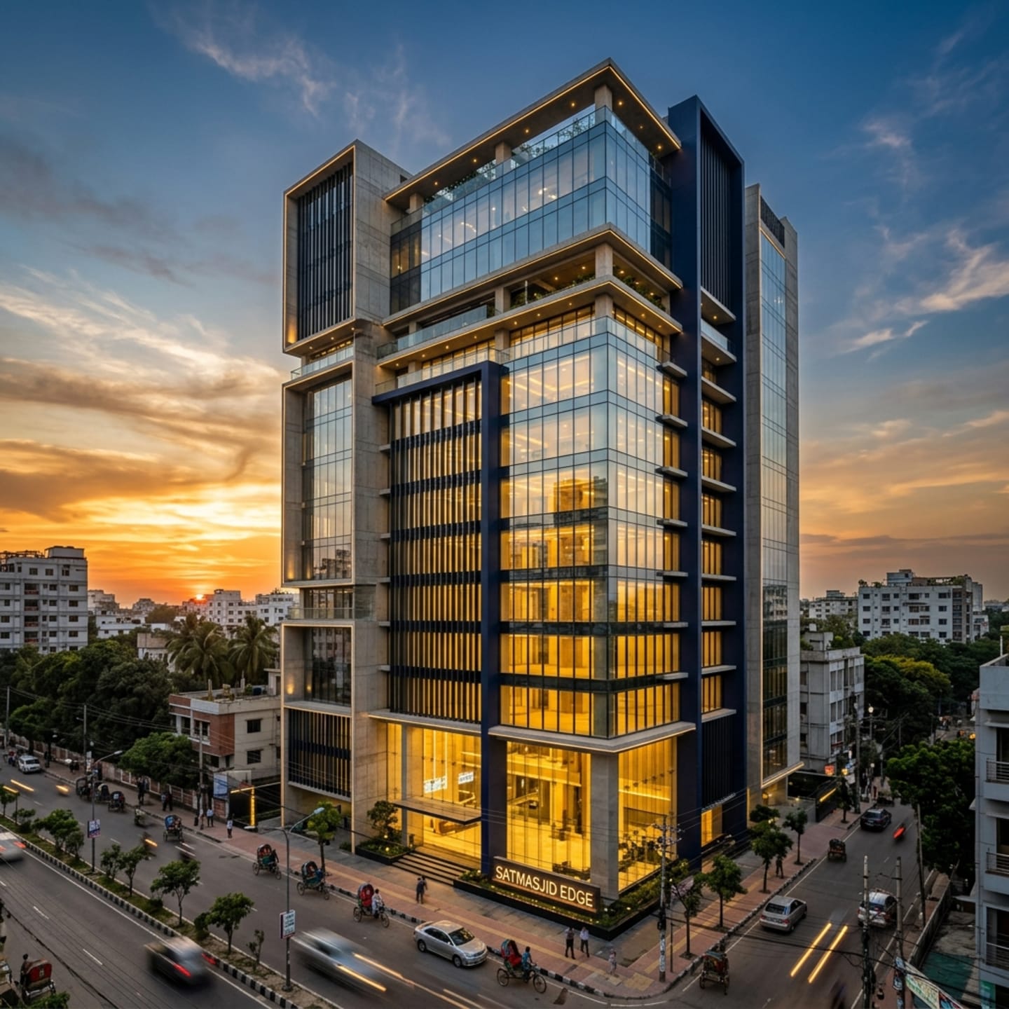 Modern Dhaka Heights residential development exterior