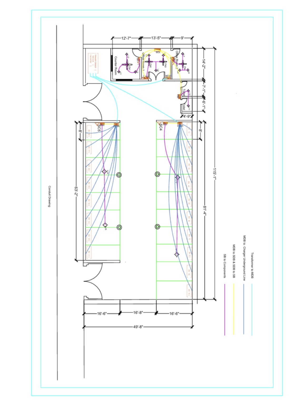 Design and Load Assessment of an AC Level-2 EV Charging Station for a Residential Colony using AUTOCAD