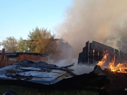 В Мичуринске сгорели надворные постройки