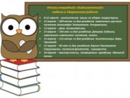 Итоги недели "МБУК Межпоселенческая библиотека Уваровского района"