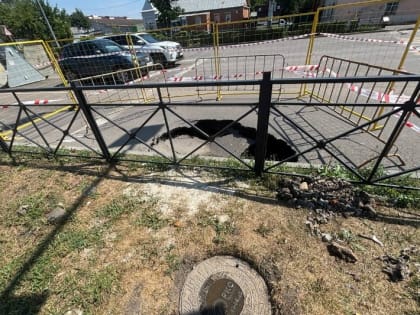 Работы по устранению провала на перекрёстке Гастелло и Елецкой начнутся в понедельник